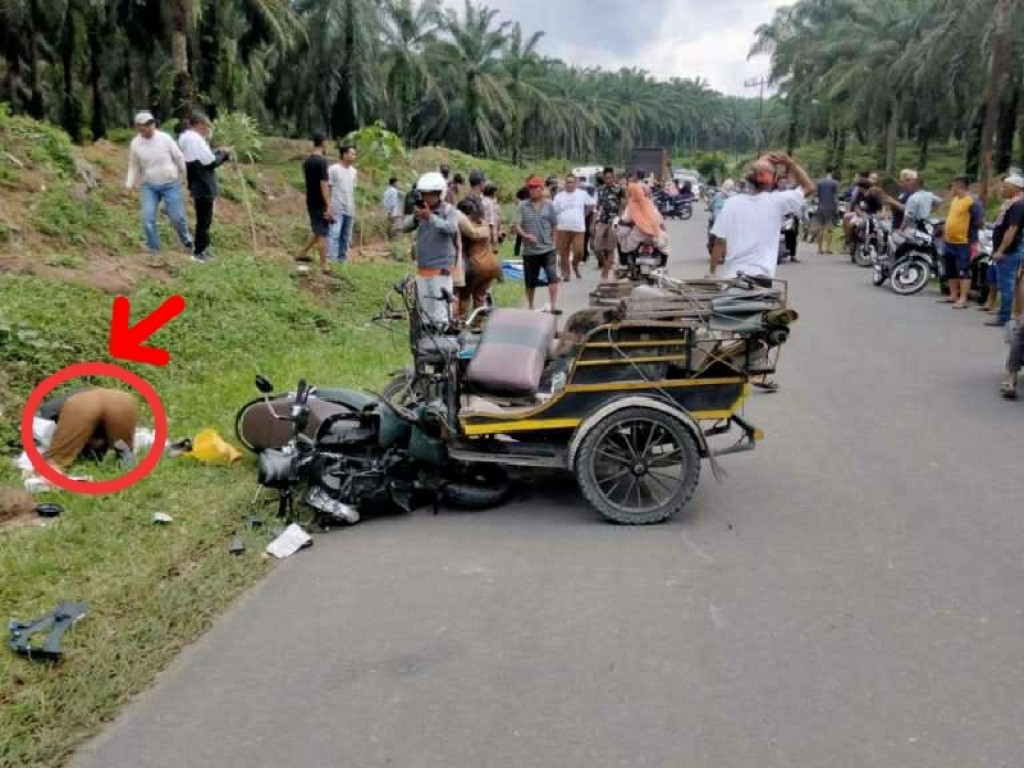 Honda Scoopy VS Becak Bawa Seng, Bidan Puskesmas Silindak Tewas Mengenaskan