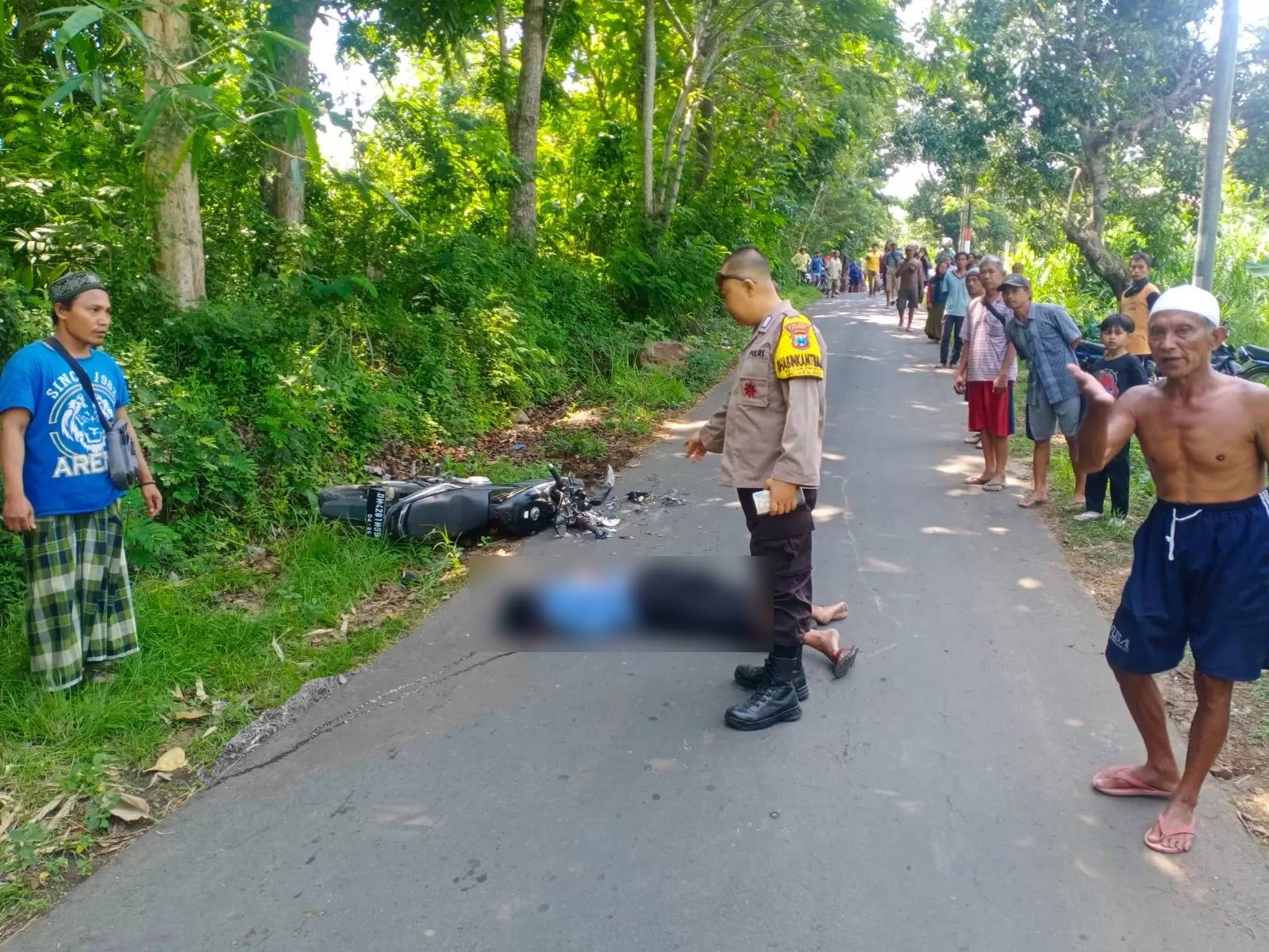 Mesin Mati di Tanjakan, Truk Pakan Ternak Lindas Pemotor di Jember